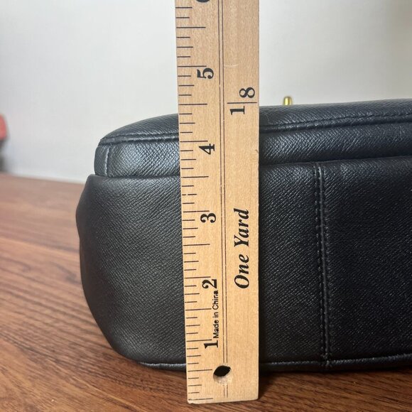 Coach Black Campbell Turnlock Leather Crossbody Camera Bag Chain Strap F24843 - Picture 3 of 9